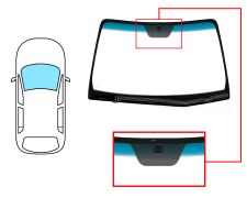 PARE-BRISE KIA MAGENTIS 2005-2010 AVANT / VERT BANDE BLEUE / CHAUFFANT / AVEC BASE MIROIR