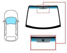 PARE-BRISE KIA PICANTO 2004-2008 AVANT / VERT BANDE BLEUE / AVEC BASE MIROIR