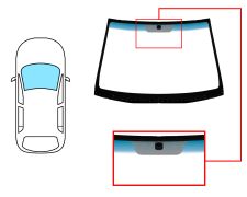 PARE-BRISE KIA RIO 2006-2011 4/5 PORTES / AVANT / VERT BANDE BLEUE / AVEC BASE MIROIR