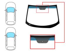 PARE-BRISE KIA RIO 2011-2014 3/4/5 PORTES / AVANT / VERT BANDE BLEUE / AVEC BASE MIROIR