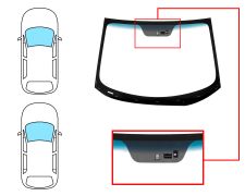 PARE-BRISE KIA RIO 2011-2014 3/4/5 PORTES / AVANT / VERT BANDE BLEUE / AVEC BASE MIROIR / AVEC CAPTEUR / AVEC CAPTEUR ANTI-BUÉE