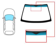 PARE-BRISE KIA SEPHIA 1998-2001 AVANT / VERT BANDE BLEUE / AVEC BASE MIROIR / JOINTS PRÉMONTÉS