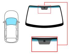 PARE-BRISE KIA SORENTO 2002-2005 AVANT / VERT BANDE BLEUE / AVEC BASE MIROIR / SANS FENÊTRE VIN