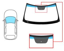 PARE-BRISE KIA SOUL 2008-2011 AVANT / VERT BANDE BLEUE / AVEC BASE MIROIR