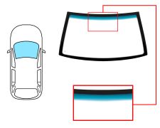 PARE-BRISE KIA SPORTAGE 1994-1999 AVANT / VERT BANDE BLEUE / AVEC BASE MIROIR