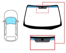 PARE-BRISE KIA SPORTAGE 2004-2010 AVANT / VERT BANDE BLEUE / AVEC BASE MIROIR