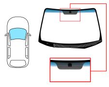 PARE-BRISE KIA SPORTAGE 2004-2010 AVANT / VERT BANDE BLEUE / CHAUFFANT / AVEC BASE MIROIR