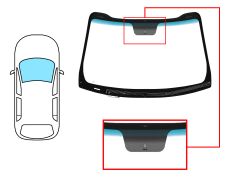 PARE-BRISE KIA SPORTAGE 2010-2016 AVANT / VERT BANDE BLEUE / CHAUFFANT / AVEC BASE MIROIR