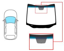 PARE-BRISE KIA CARENS 2013-2016 AVANT / VERT BANDE BLEUE / AVEC BASE MIROIR 