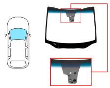 PARE-BRISE KIA CARENS 2013-2016 AVANT / VERT BANDE BLEUE / AVEC BASE MIROIR / AVEC CAPTEUR / AVEC CAPTEUR ANTI-BUÉE 
