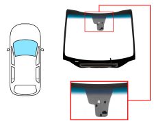 PARE-BRISE KIA CARENS 2013-2016 AVANT / VERT BANDE BLEUE / CHAUFFANT / AVEC BASE MIROIR / AVEC CAPTEUR 