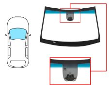 PARE-BRISE KIA NIRO 2019-2022 AVANT / VERT BANDE BLEUE / ACOUSTIQUE / AVEC BASE MIROIR / AVEC CAPTEUR ANTI-BUÉE / AVEC SUPPORT CAMÉRA 