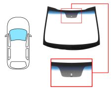 PARE-BRISE KIA PICANTO 2017-2023 AVANT / VERT BANDE BLEUE / AVEC BASE MIROIR