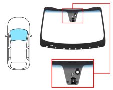 PARE-BRISE KIA SORENTO 2015-2017 AVANT / VERT BANDE BLEUE / AVEC BASE MIROIR / AVEC CAPTEUR / AVEC SUPPORT CAMÉRA / JOINTS PRÉMONTÉS