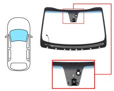 PARE-BRISE KIA SORENTO 2015-2017 AVANT / VERT BANDE BLEUE / CHAUFFANT / AVEC BASE MIROIR / AVEC CAPTEUR / AVEC SUPPORT CAMÉRA / JOINTS PRÉMONTÉS
