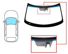 PARE-BRISE KIA SOUL 2016-2019 AVANT / VERT BANDE BLEUE / AVEC BASE MIROIR / AVEC SUPPORT CAMÉRA PARE-BRISE KIA SOUL 2016-2019 AVANT / VERT BANDE BLEUE / AVEC BASE MIROIR / AVEC SUPPORT CAMÉRA