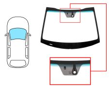 PARE-BRISE KIA STONIC 2017-2021 5 PORTES / AVANT / VERT BANDE BLEUE / AVEC BASE MIROIR / AVEC CAPTEUR / AVEC CAPTEUR ANTI-BUÉE