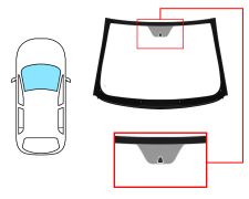 PARE-BRISE LANCIA DELTA 2008-2014 AVANT / VERT / AVEC BASE MIROIR / JOINTS PRÉMONTÉS