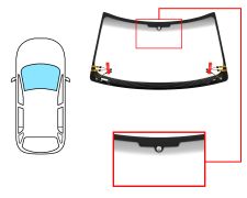 PARE-BRISE LAND ROVER RANGE ROVER 2002-2006 AVANT / VERT BANDE GRISE / CHAUFFANT / AVEC BASE MIROIR