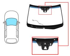 PARE-BRISE LEXUS NX 2014-2017 AVANT / VERT BANDE BLEUE / ACOUSTIQUE / CHAUFFANT / AVEC BASE MIROIR / AVEC CAPTEUR / ANTENNE / AVEC SUPPORT CAMÉRA / JOINTS PRÉMONTÉS