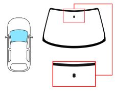 PARE-BRISE MAZDA 323 1998-2000 4/5 PORTES / AVANT / VERT / AVEC BASE MIROIR