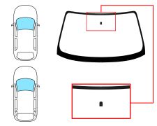 PARE-BRISE MAZDA 626 1997-2000 4/5 PORTES / AVANT / VERT / AVEC BASE MIROIR