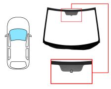 PARE-BRISE MAZDA CX-7 2007-2009 AVANT / VERT / AVEC BASE MIROIR / JOINTS PRÉMONTÉS