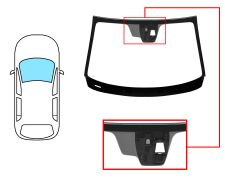 PARE-BRISE MAZDA 3 2013-2017 4/5 PORTES / AVANT / VERT / ACOUSTIQUE / AVEC BASE MIROIR / AVEC SUPPORT CAMÉRA / JOINTS PRÉMONTÉS