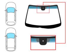 PARE-BRISE MAZDA 6 2002-2006 4/5 PORTES / BREAK / AVANT / VERT BANDE BLEUE / AVEC BASE MIROIR MODIFIÉE / JOINTS PRÉMONTÉS