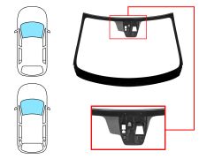 PARE-BRISE MAZDA 6 2013-2016 4 PORTES / BREAK / AVANT / VERT / ACOUSTIQUE / AVEC BASE MIROIR / AVEC CAPTEUR / AVEC SUPPORT CAMÉRA / JOINTS PRÉMONTÉS