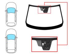 PARE-BRISE MAZDA 6 2013-2016 4 PORTES / BREAK / AVANT / VERT / ACOUSTIQUE / AVEC BASE MIROIR / AVEC CAPTEUR MODIFIÉ / AVEC SUPPORT CAMÉRA / JOINTS PRÉMONTÉS