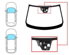 PARE-BRISE MAZDA 6 2013-2016 4 PORTES / BREAK / AVANT / VERT / ACOUSTIQUE / AVEC BASE MIROIR MODIFIÉ / AVEC CAPTEUR / AVEC SUPPORT CAMÉRA / CITY STOP / JOINTS PRÉMONTÉS