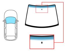 PARE-BRISE MAZDA PREMACY 1999-2004 AVANT / VERT BANDE BLEUE / AVEC BASE MIROIR 