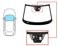 PARE-BRISE MAZDA 2 2014-2019 AVANT / VERT / ACOUSTIQUE / AVEC BASE MIROIR / AVEC CAPTEUR / AVEC SUPPORT CAMÉRA / JOINTS PRÉMONTÉS