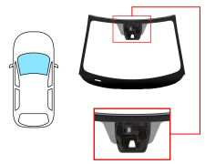 PARE-BRISE MAZDA 2 2014-2019 AVANT / VERT / AVEC BASE MIROIR / AVEC SUPPORT CAMÉRA / JOINTS PRÉMONTÉS