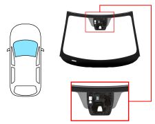 PARE-BRISE MAZDA 2 2014-2019 AVANT / VERT / AVEC BASE MIROIR / AVEC CAPTEUR / AVEC SUPPORT CAMÉRA / JOINTS PRÉMONTÉS