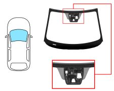 PARE-BRISE MAZDA 2 2014-2019 AVANT / VERT / ACOUSTIQUE / AVEC BASE MIROIR / AVEC CAPTEUR / AVEC SUPPORT CAMÉRA / JOINTS PRÉMONTÉS