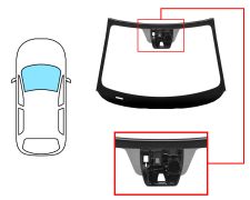 PARE-BRISE MAZDA 2 2014-2019 AVANT / VERT / ACOUSTIQUE / AVEC BASE MIROIR / AVEC CAPTEUR / AVEC SUPPORT CAMÉRA / JOINTS PRÉMONTÉS