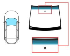 PARE-BRISE MERCEDES CLASE A (W168) 2001-2004 AVANT / VERT BANDE BLEUE / AVEC BASE MIROIR 