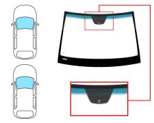 PARE-BRISE MERCEDES CLASE B (W245) 2005-2007 AVANT / VERT BANDE BLEUE / AVEC BASE MIROIR 