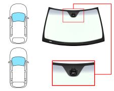 PARE-BRISE MERCEDES CLASE C (W203) 2000-2004 4 PORTES / BREAK / AVANT / VERT BANDE GRISE / AVEC BASE MIROIR / AVEC CAPTEUR MODIFIÉ / JOINTS PRÉMONTÉS EN BAS