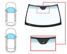 PARE-BRISE MERCEDES CLASE C (W203) 2004-2007 4 PORTES / BREAK / AVANT / BLEU BANDE BLEUE / AVEC BASE MIROIR / AVEC CAPTEUR / JOINTS PRÉMONTÉS EN BAS