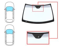 PARE-BRISE MERCEDES CLASE C (W203) 2000-2004 4 PORTES / BREAK / AVANT / BLEU BANDE GRISE / AVEC BASE MIROIR / AVEC CAPTEUR / JOINTS PRÉMONTÉS EN BAS