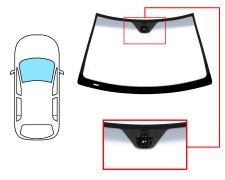 PARE-BRISE MERCEDES CLASE C (CL203) SPORTCOUPE 2000-2008 AVANT / VERT BANDE GRISE / AVEC BASE MIROIR / AVEC CAPTEUR MODIFIÉ / JOINTS PRÉMONTÉS