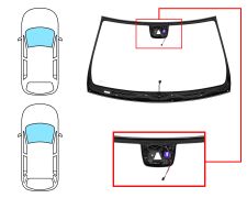 PARE-BRISE MERCEDES CLASE E (W212) 2009-2013 4 PORTES / BREAK / AVANT / VERT / AVEC CAPTEUR / AVEC SUPPORT CAMÉRA MODIFIÉE / CHAUFFANT / JOINTS PRÉMONTÉS 