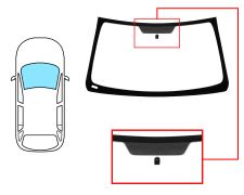 PARE-BRISE MERCEDES CLASE M (W163) 1998-2002 AVANT / VERT BANDE GRISE / AVEC BASE MIROIR