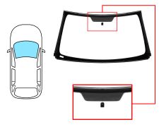 PARE-BRISE MERCEDES CLASE M (W163) 1998-2002 AVANT / VERT BANDE GRISE / AVEC BASE MIROIR / JOINTS PRÉMONTÉS