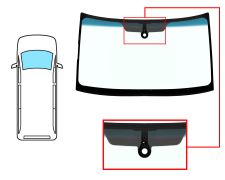 PARE-BRISE VOLKSWAGEN CRAFTER 2011-2017 AVANT / VERT BANDE BLEUE / AVEC BASE MIROIR / AVEC CAPTEUR
