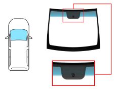 PARE-BRISE MERCEDES VANEO (W414) 2001-2005 AVANT / VERT BANDE BLEUE / AVEC BASE MIROIR / JOINTS PRÉMONTÉS 