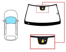 PARE-BRISE MERCEDES CLASE C (C204) SPORTCOUPE 2011-2015 AVANT / VERT / AVEC BASE MIROIR / AVEC CAPTEUR ROND / AVEC SUPPORT CAMÉRA / ANTENNE / JOINTS PRÉMONTÉS 